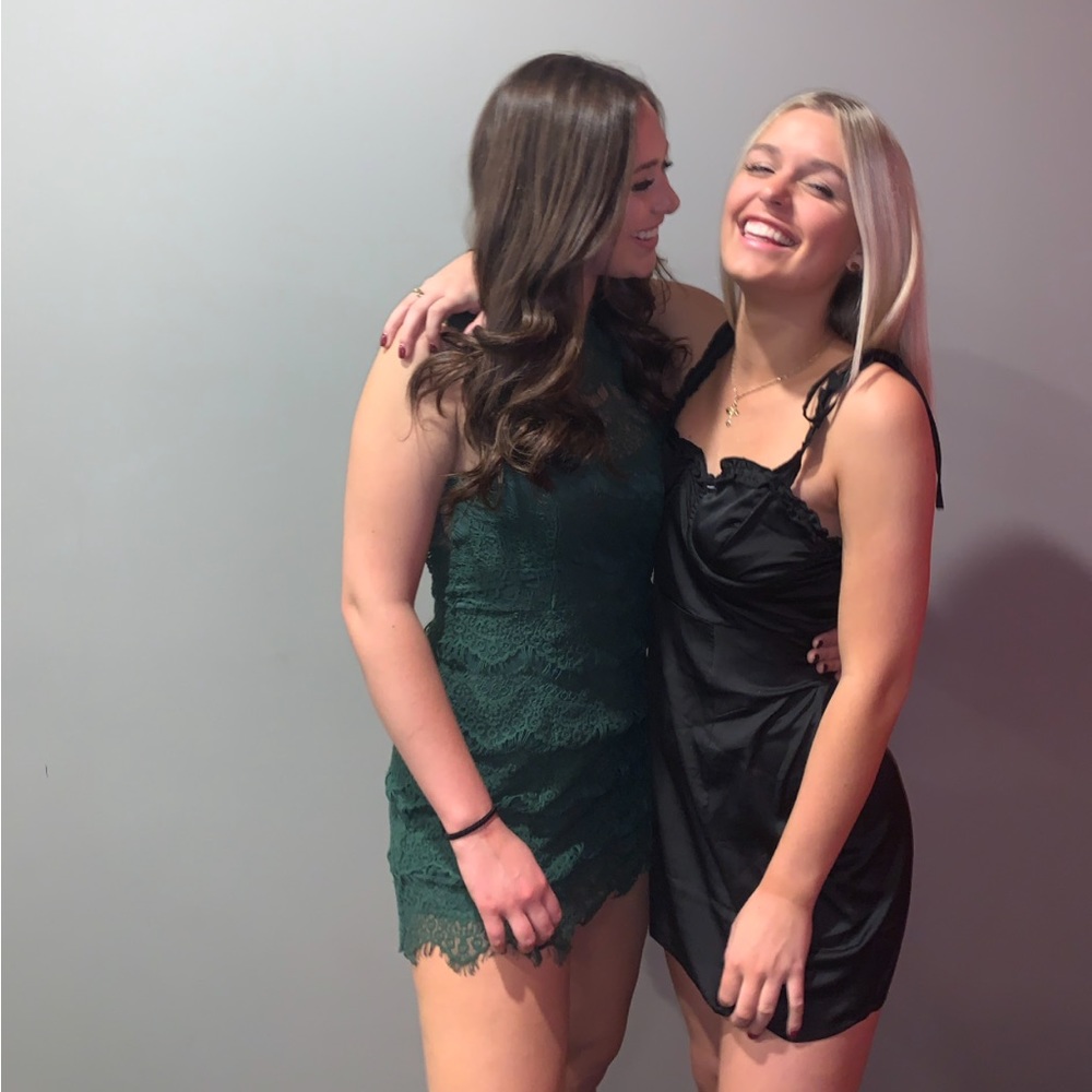 Bustier Black Satin Dress